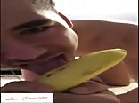 Latino twink sucks banana hard