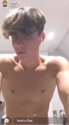 Cute luke wanks in gay boys cock play