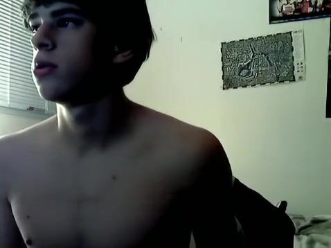 Twink strokes cock in living room 2