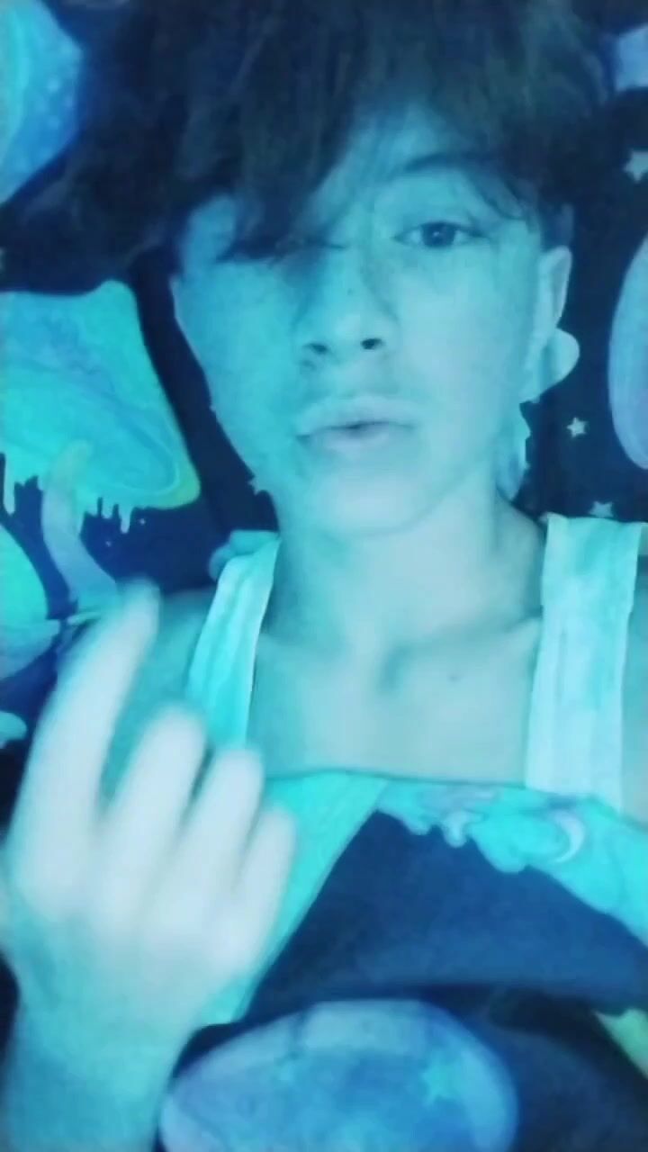 Vaping cutie strokes his cock