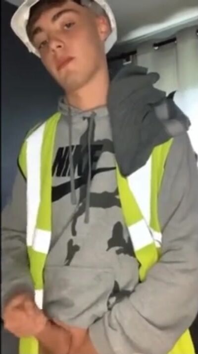 Cute worker hot cumming jerk at work off