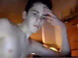 Cute twink shows off his cock and ass