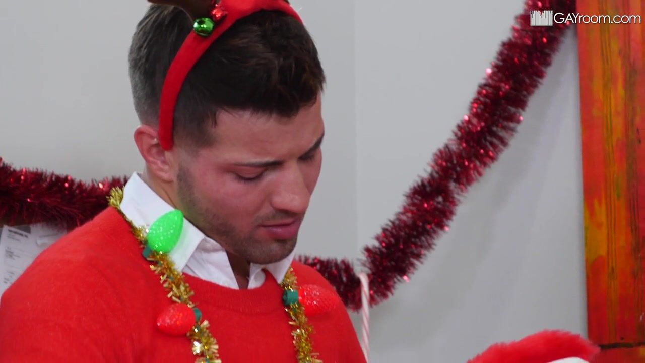 Raw christmas office bareback fuck