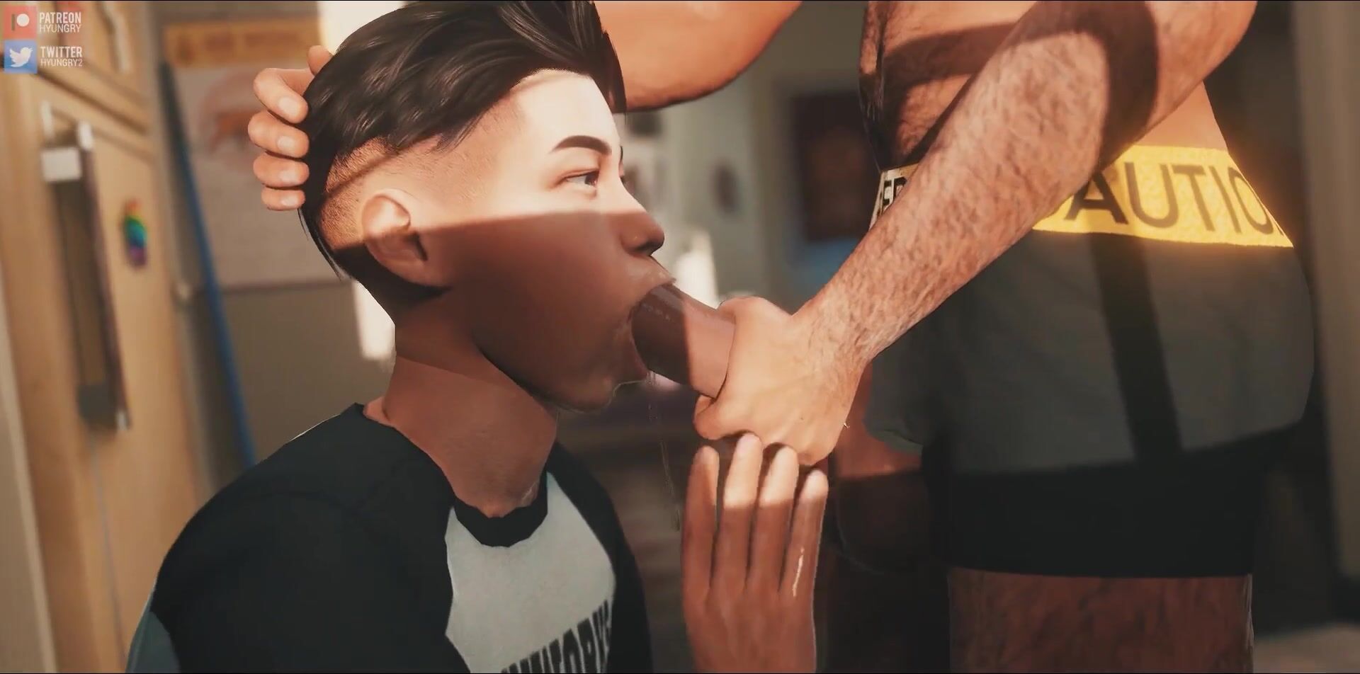 Daddy twink morning cock suck