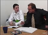 Muscle daddy barebacks son's cock