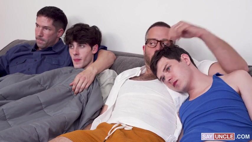 Twink dakota lovell and friend serve two bareback daddy cocks