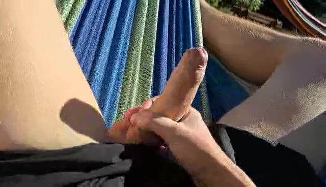 Young man's cock exposed in nature
