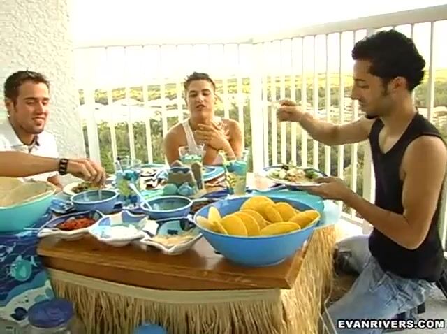 Enchanting trio turns dinner party into hot bareback action