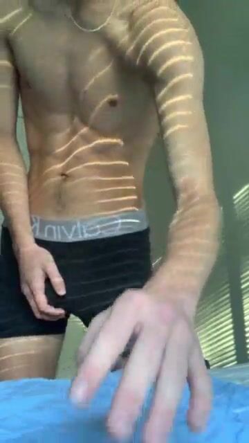 Slender 18 cam lad wanks his cock