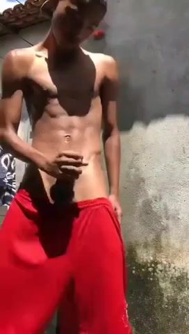 Cumming twink takes daddy's raw cock
