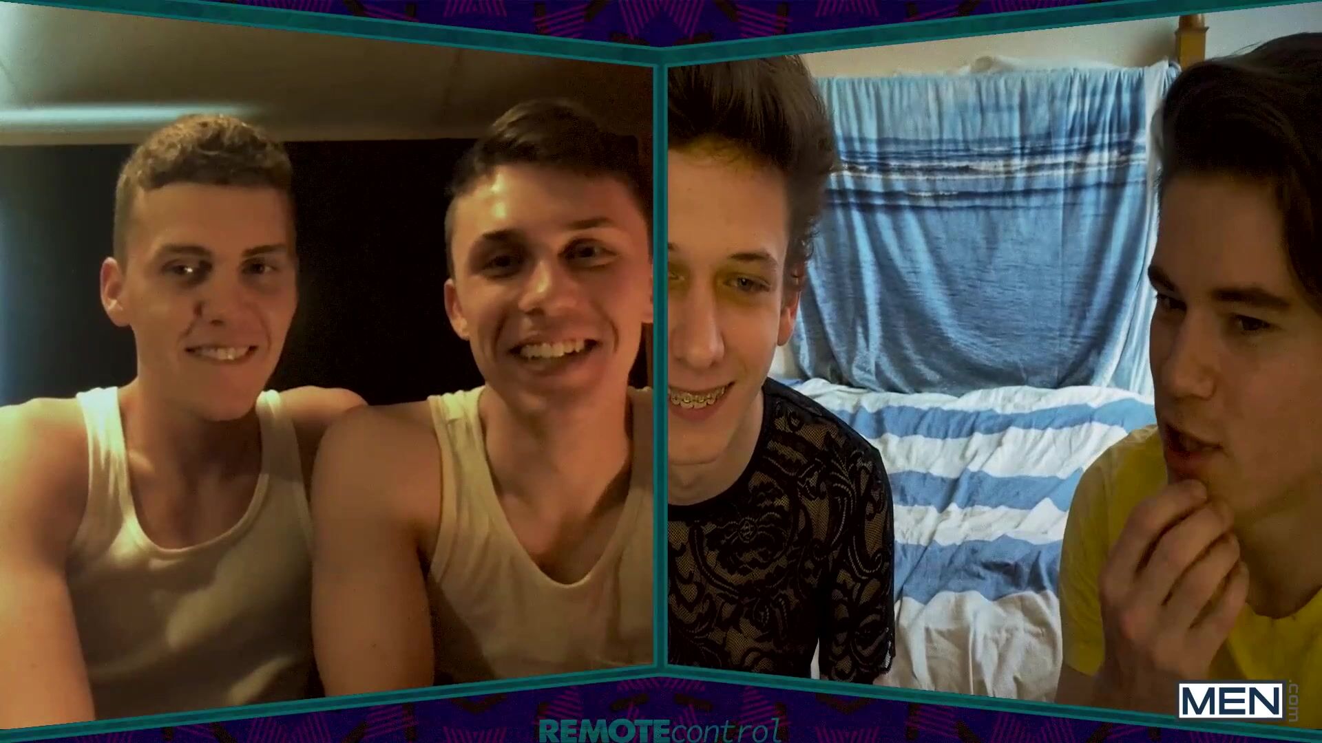 Twink with dental braces gets drilled by jacob jones and joshua sto...