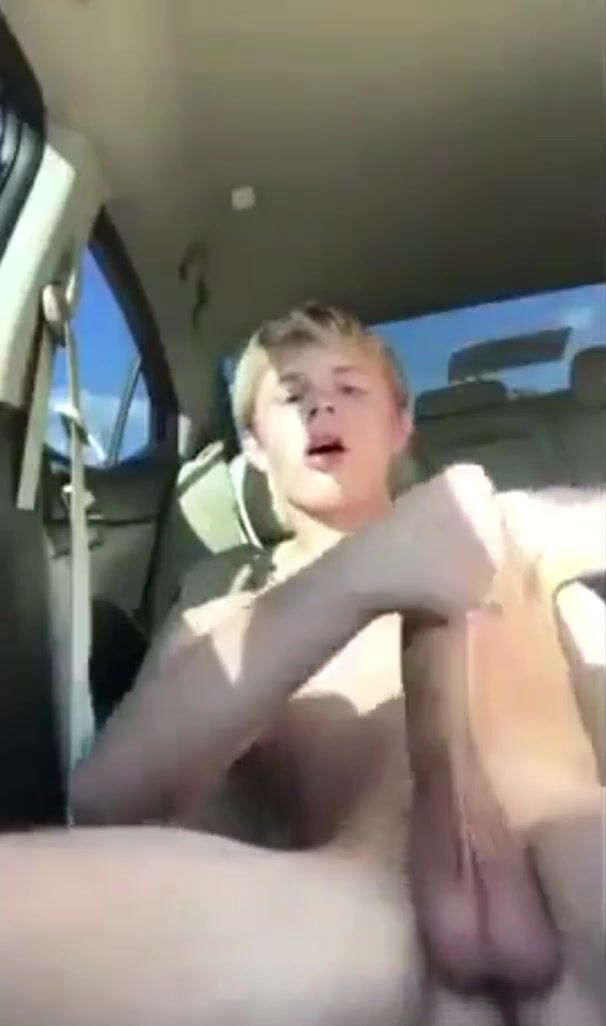 Dutch teen jerks off in car