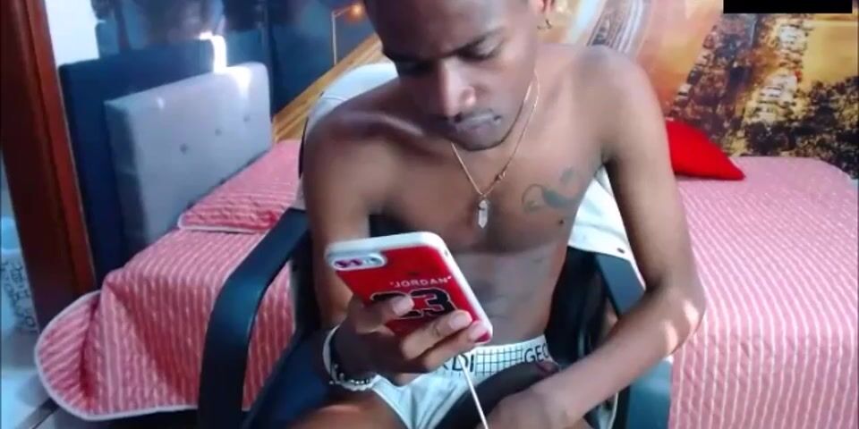 Esteban's brown cock webcam cum show