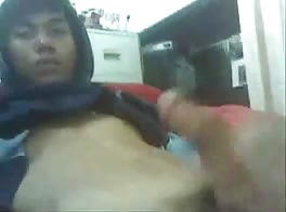 Asian cutie gets excited