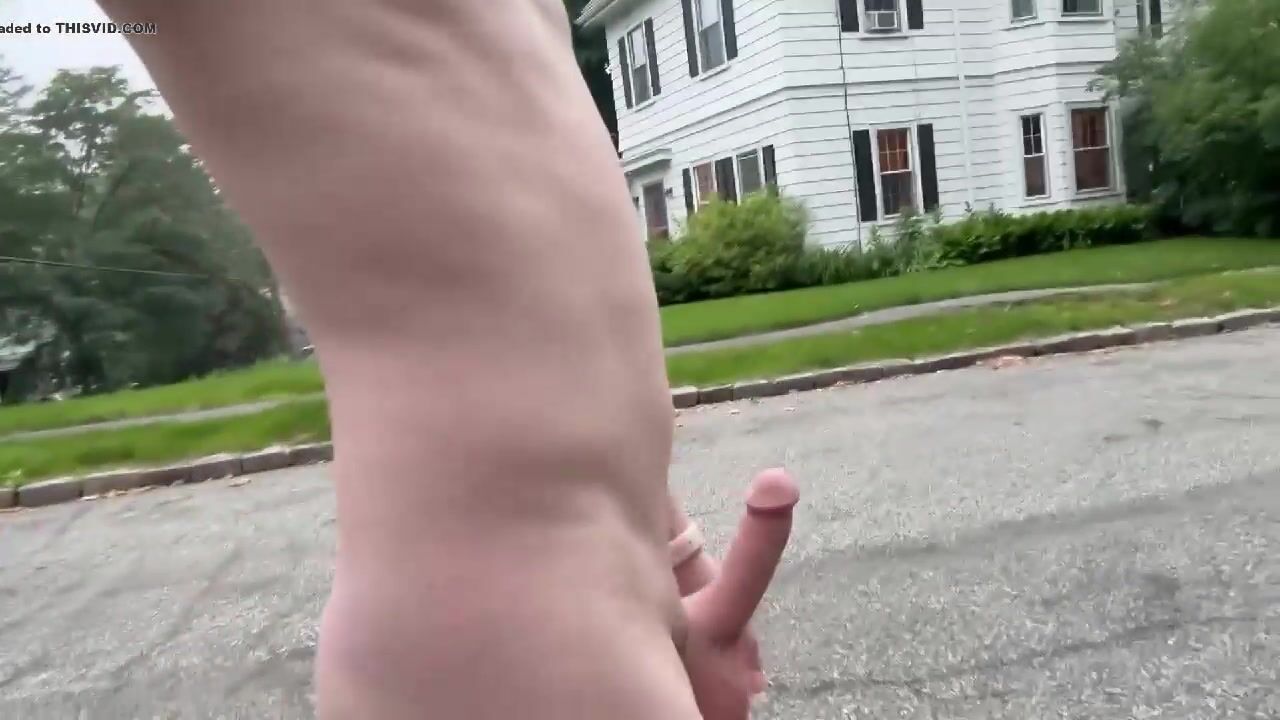 Risky boner walk naked in neighborhood