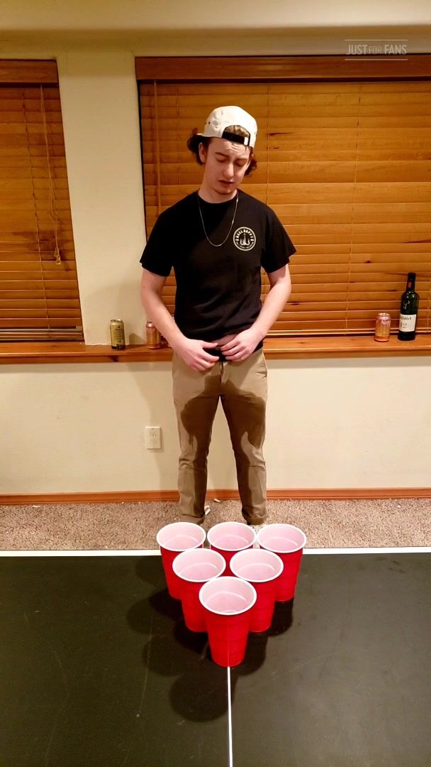 Twink pisses pants at party