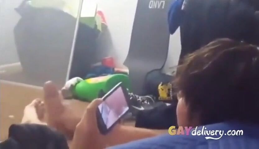 Filming friend jerking off