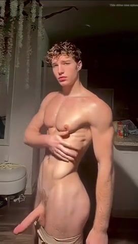 Cute fit blonde twink with ultra big cock