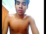 Flawless latin twink faps to cum explosion