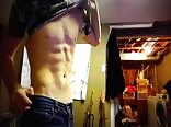 Muscular cam boy flexes and teases twink