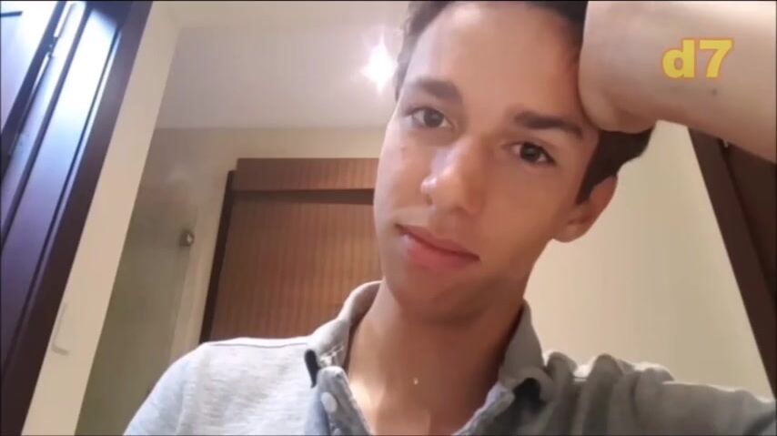 Floor twink wanks his hard cock