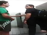 Twinks bareback in university bathroom