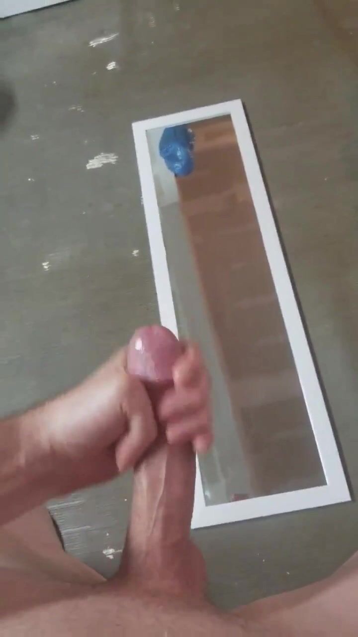 Fountain of sperm on mirror