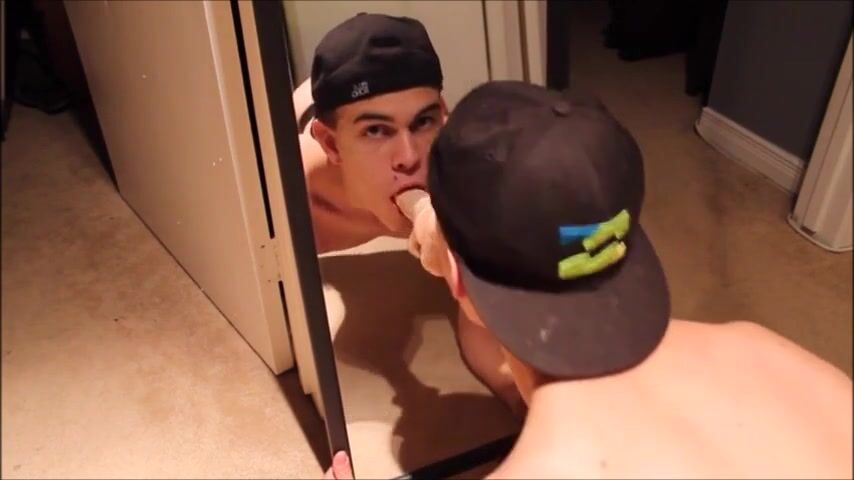 Frat boy dildo practice: oral and anal training