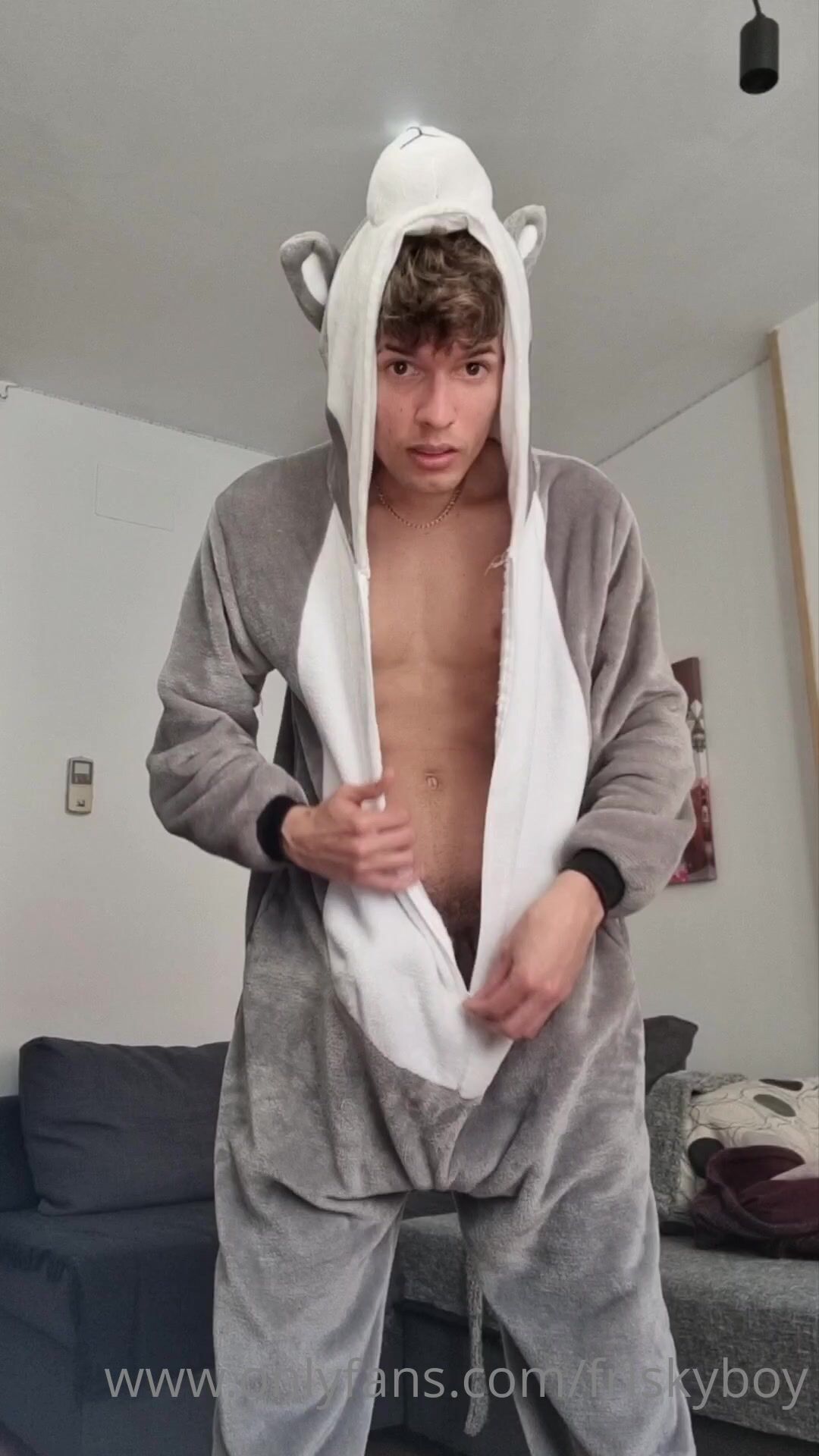 Friskyboy in a onesy