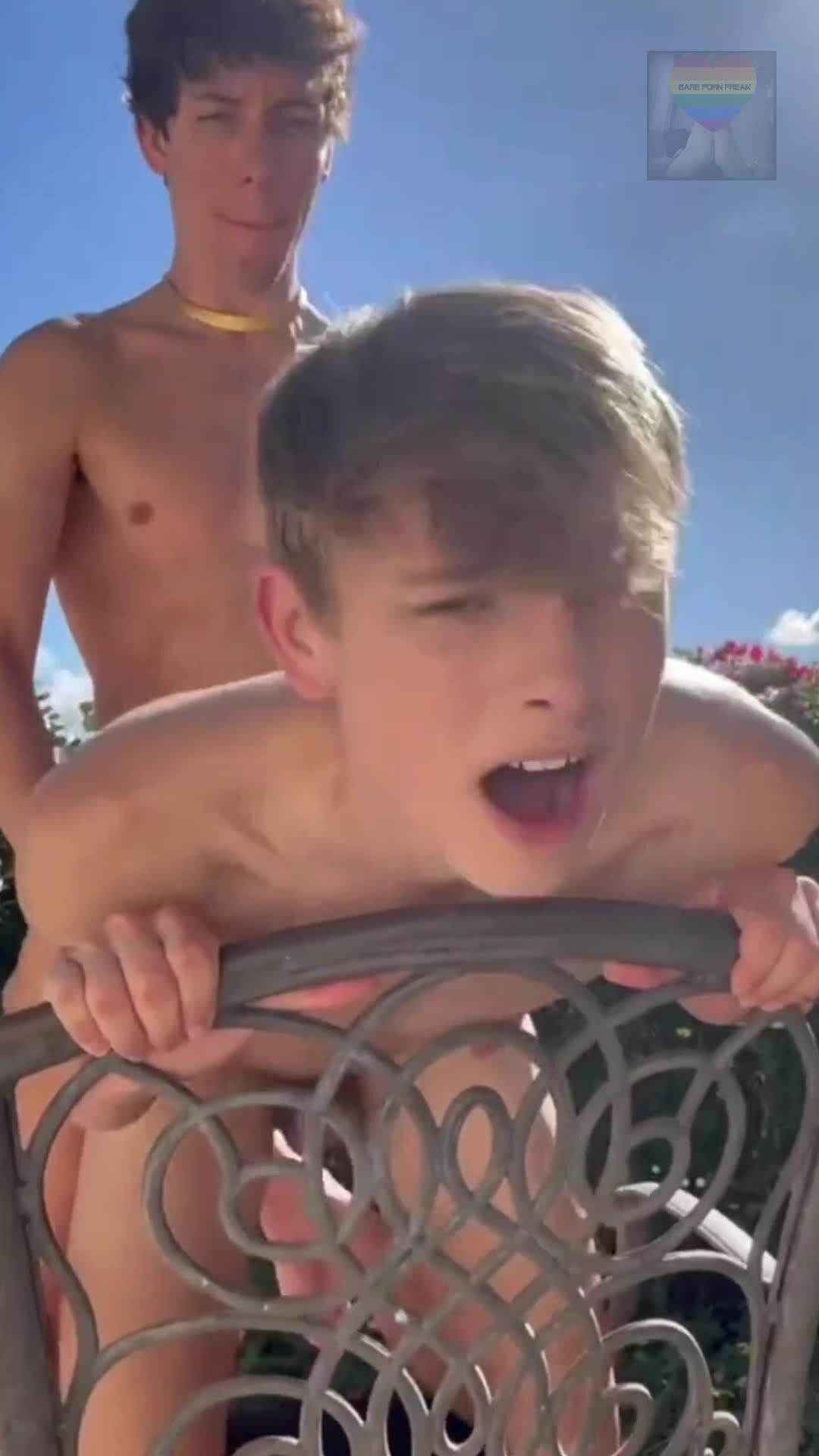 Fucking on that garden chair twink porn boys