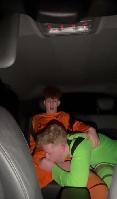 Fun in the car after footy