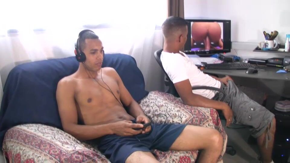 Gay gamer couple boys in intense action sex tube