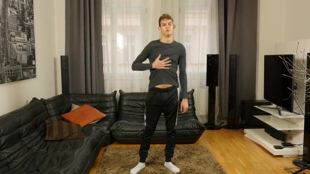 Latin twink jordan strokes his cock and cums hard