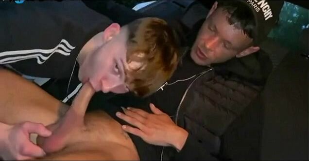 Amateur gay boys blowjob in backseat
