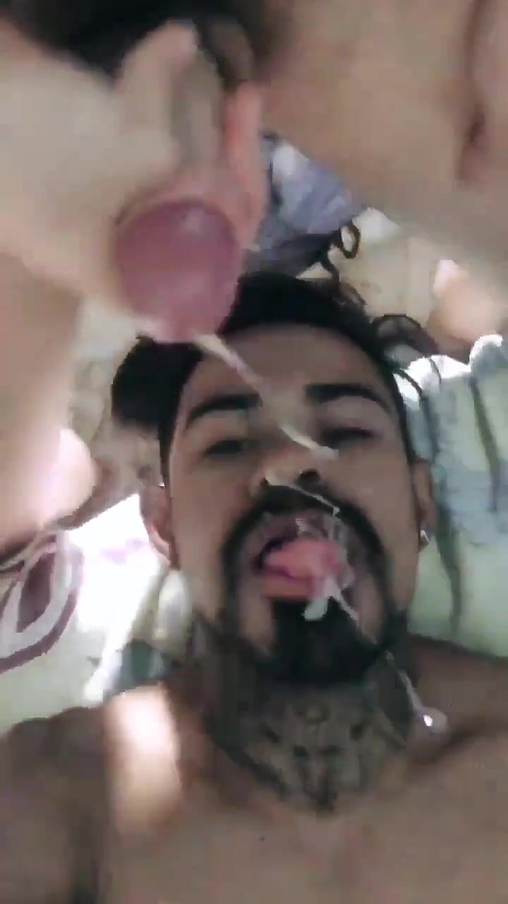Gay facial cumshot explosion