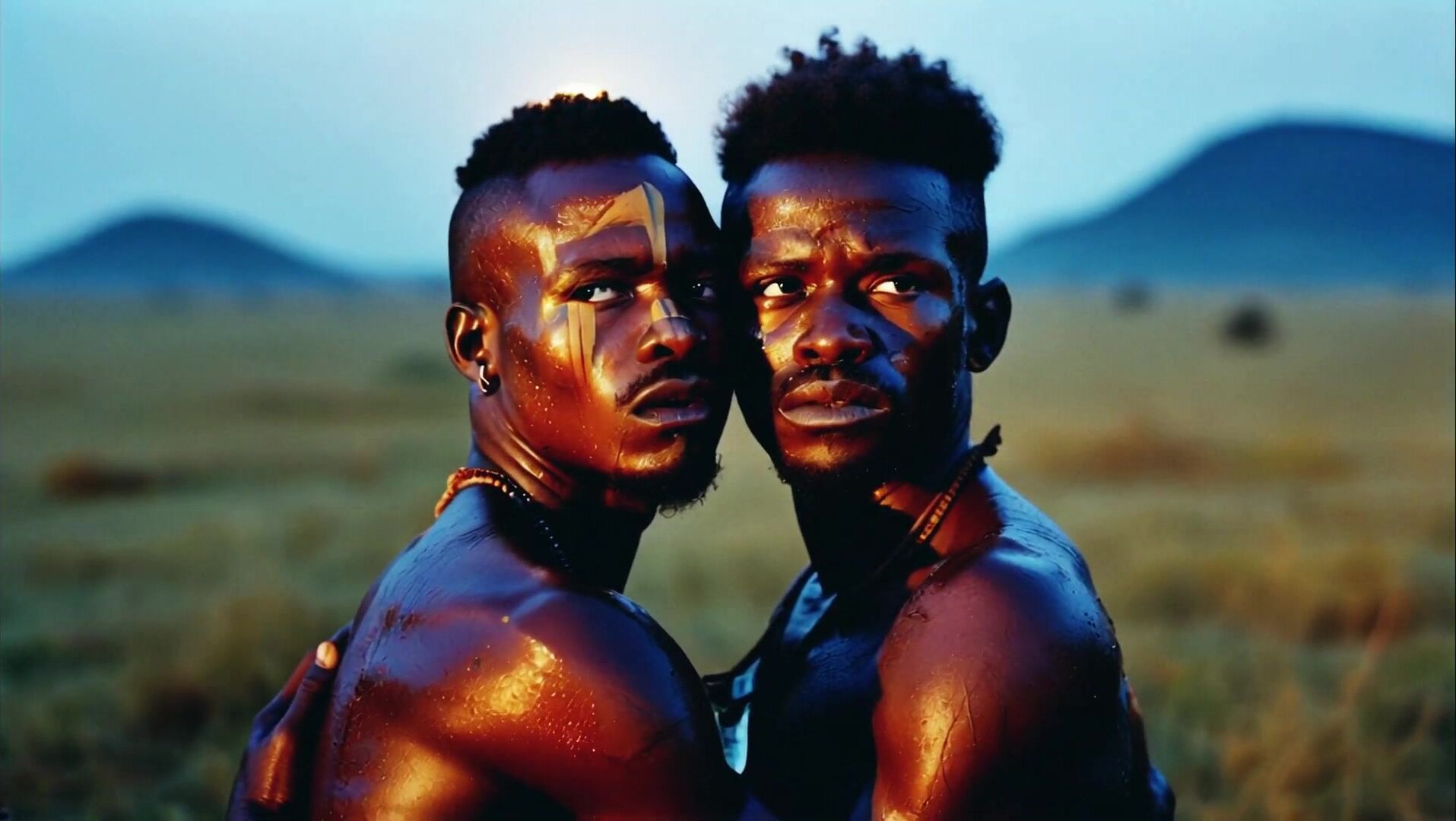Ancient savanna gay love: muscle daddy pounds twink bareback