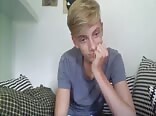 Blonde cam hottie goes gay live
