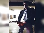Sexy brazilian man jerks his cock