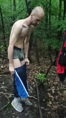 Gay strip show with hard cock