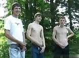 Outdoor party: gay teen sex group