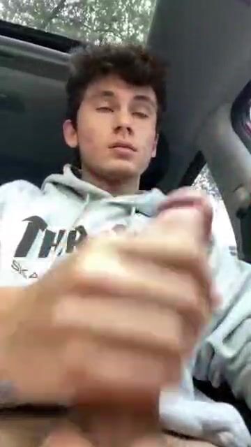 Public car jack off with gay twinks