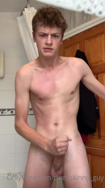 Georgieboy strokes big cock and cums hard