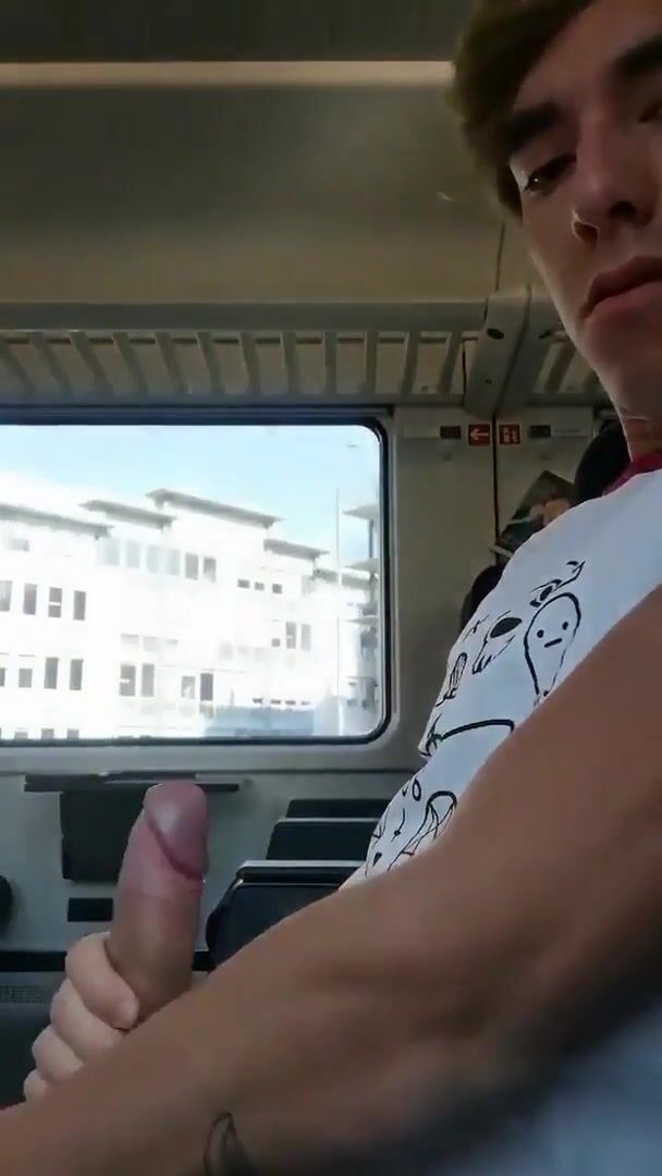 German twink plays on train