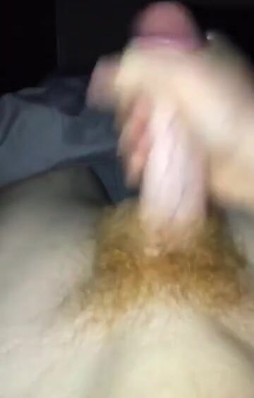 Redhead muscle daddy jerks his ginger cock