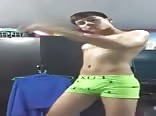 Green boxer teen dance