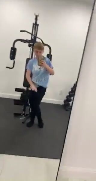 Teen gym stud unleashes massive cock