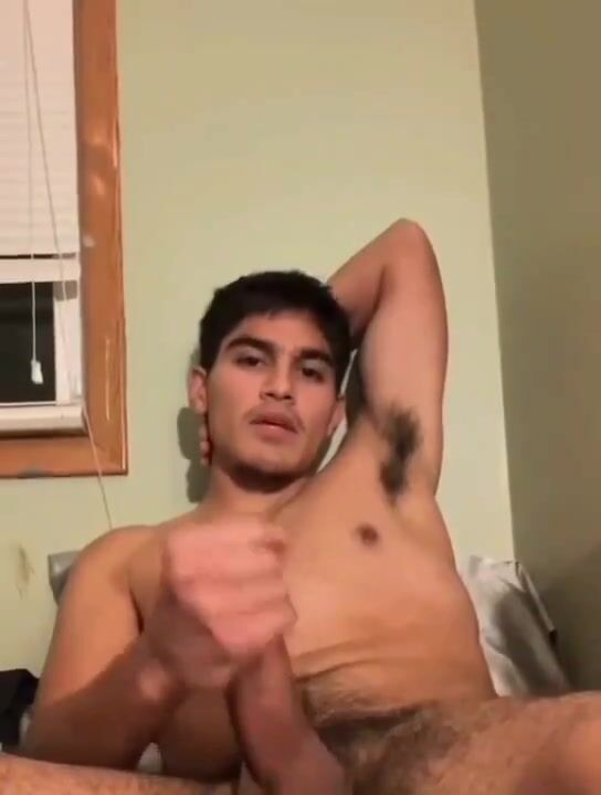 Hairy pits twink jerks & cums 232
