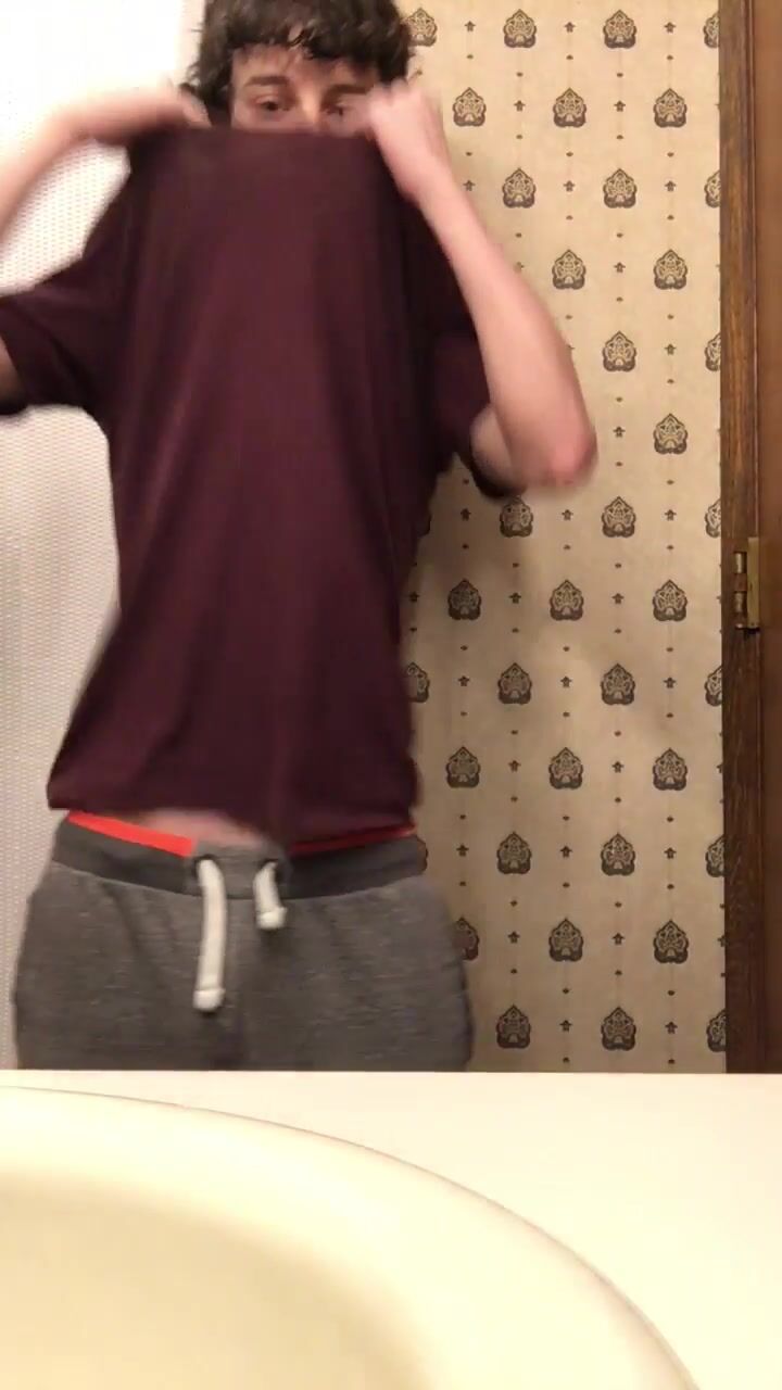 Hairy twink undressing