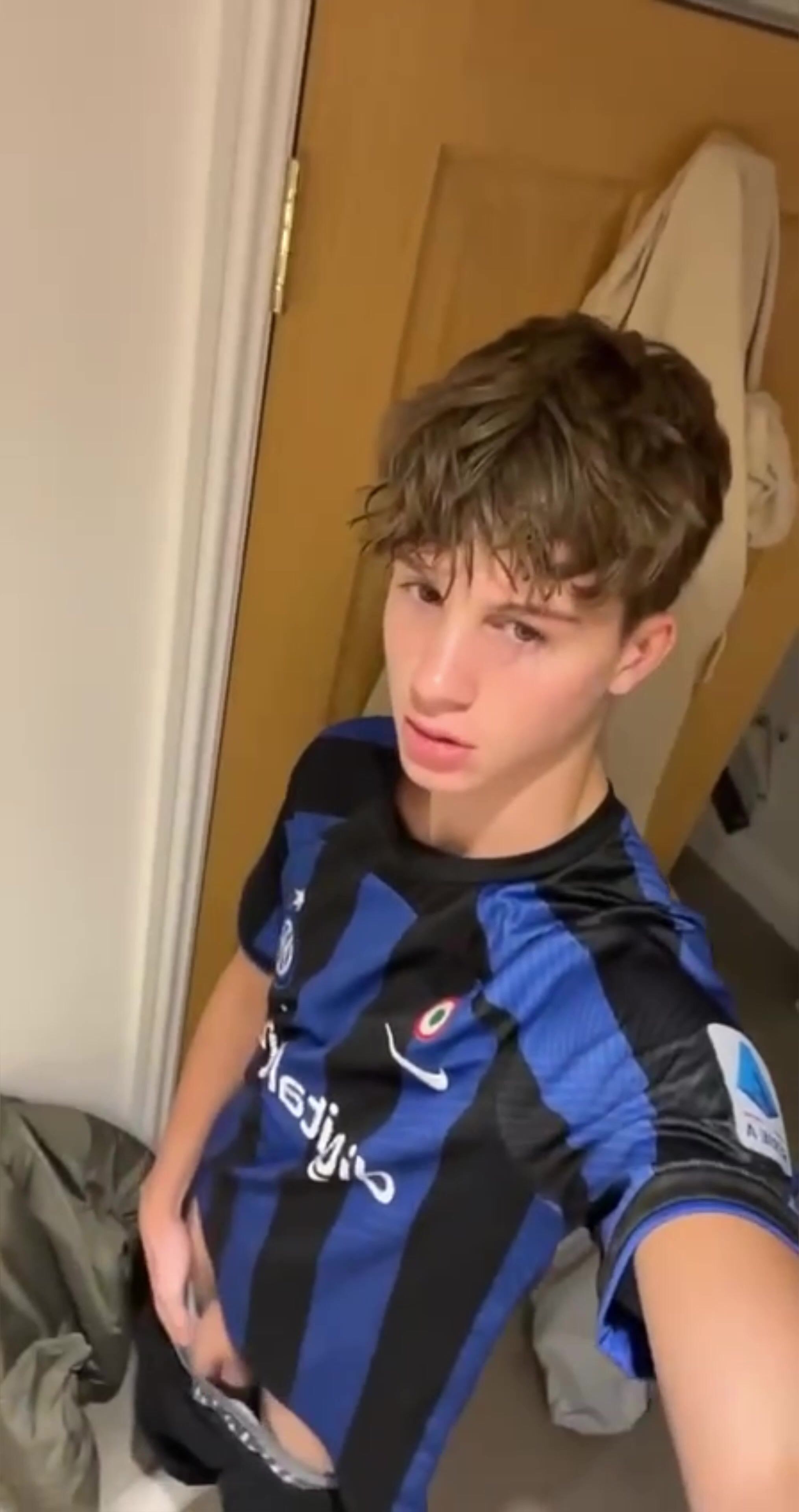 Handsome af teen shows off