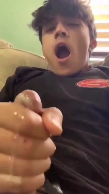 Handsome teen guy cums